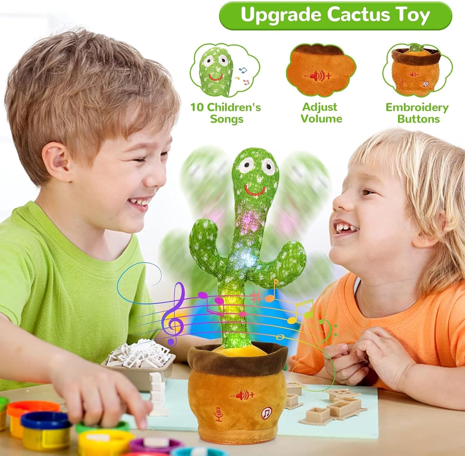 Emoin Talking Cactus Toy. Dancing Cactus Baby Toy | Mimicking Recording Repeating What You Say. Educational Interactive Baby Boys Girls Toys. Volume Adjustment