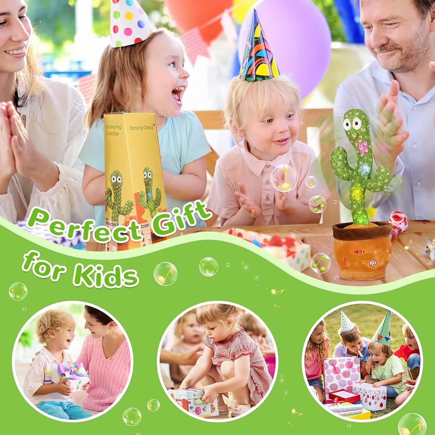 Emoin Talking Cactus Toy. Dancing Cactus Baby Toy | Mimicking Recording Repeating What You Say. Educational Interactive Baby Boys Girls Toys. Volume Adjustment