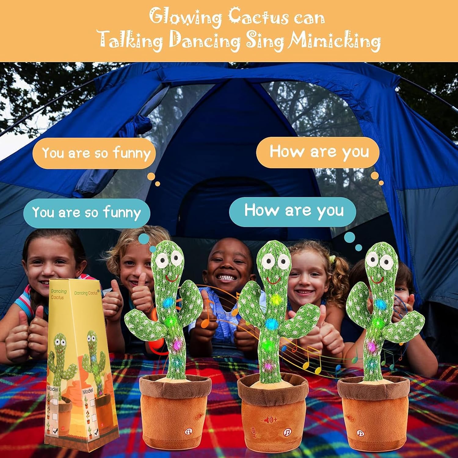 Emoin Talking Cactus Toy. Dancing Cactus Baby Toy | Mimicking Recording Repeating What You Say. Educational Interactive Baby Boys Girls Toys. Volume Adjustment