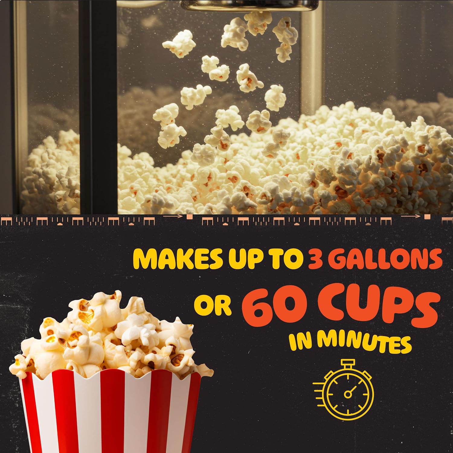 Great Northern Popcorn 12 Oz Replacement Kettle for Popcorn Machine | 1350W Kettle Popper with Lid. Stirrer. Gear Shaft. and 3-Prong Plug