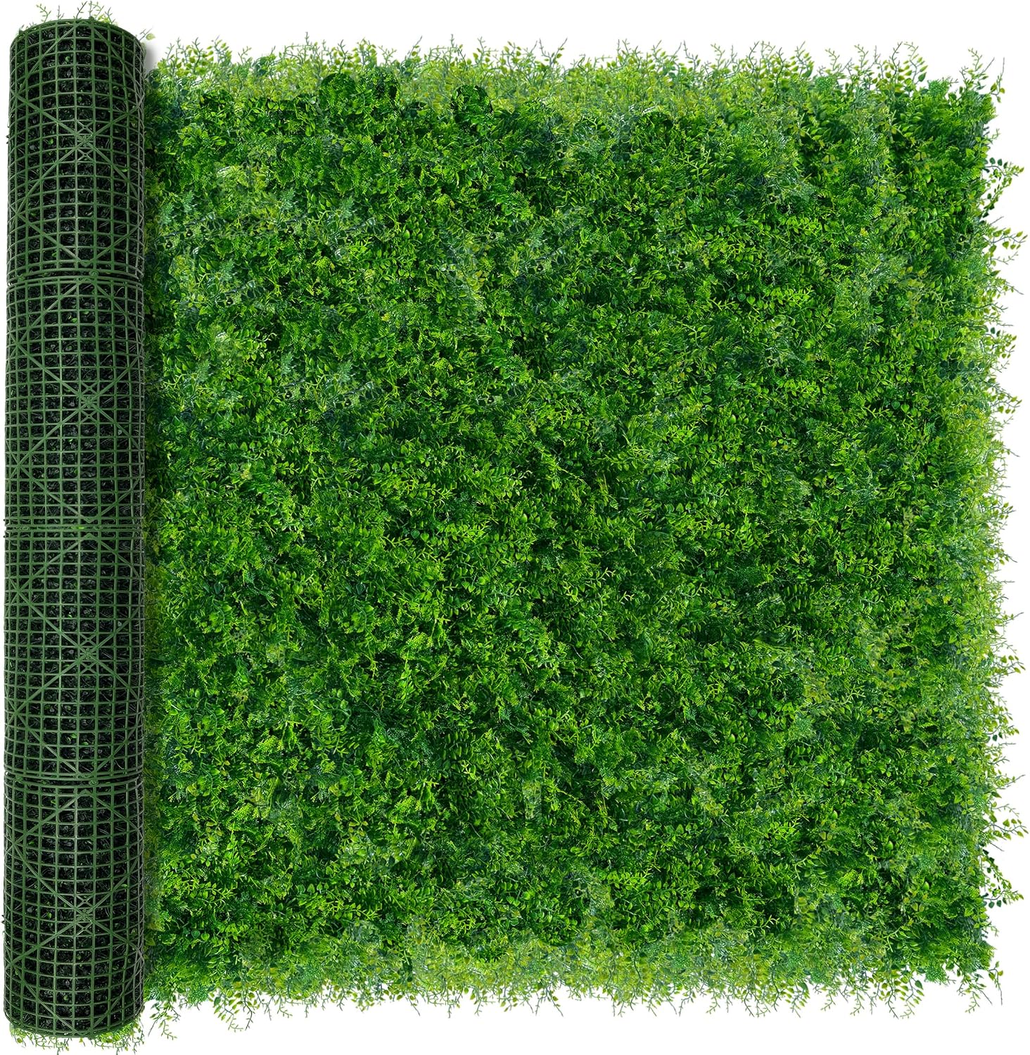 DOPGIB 72x128 (64 SQFT) Greenery Faux Grass Wall Hedge Backdrop | UV Resistant Green Leaves Faux. Garden Indoor Outdoor Home Decor. Artificial Hedge Vine Backdrop Fence Covering Privacy