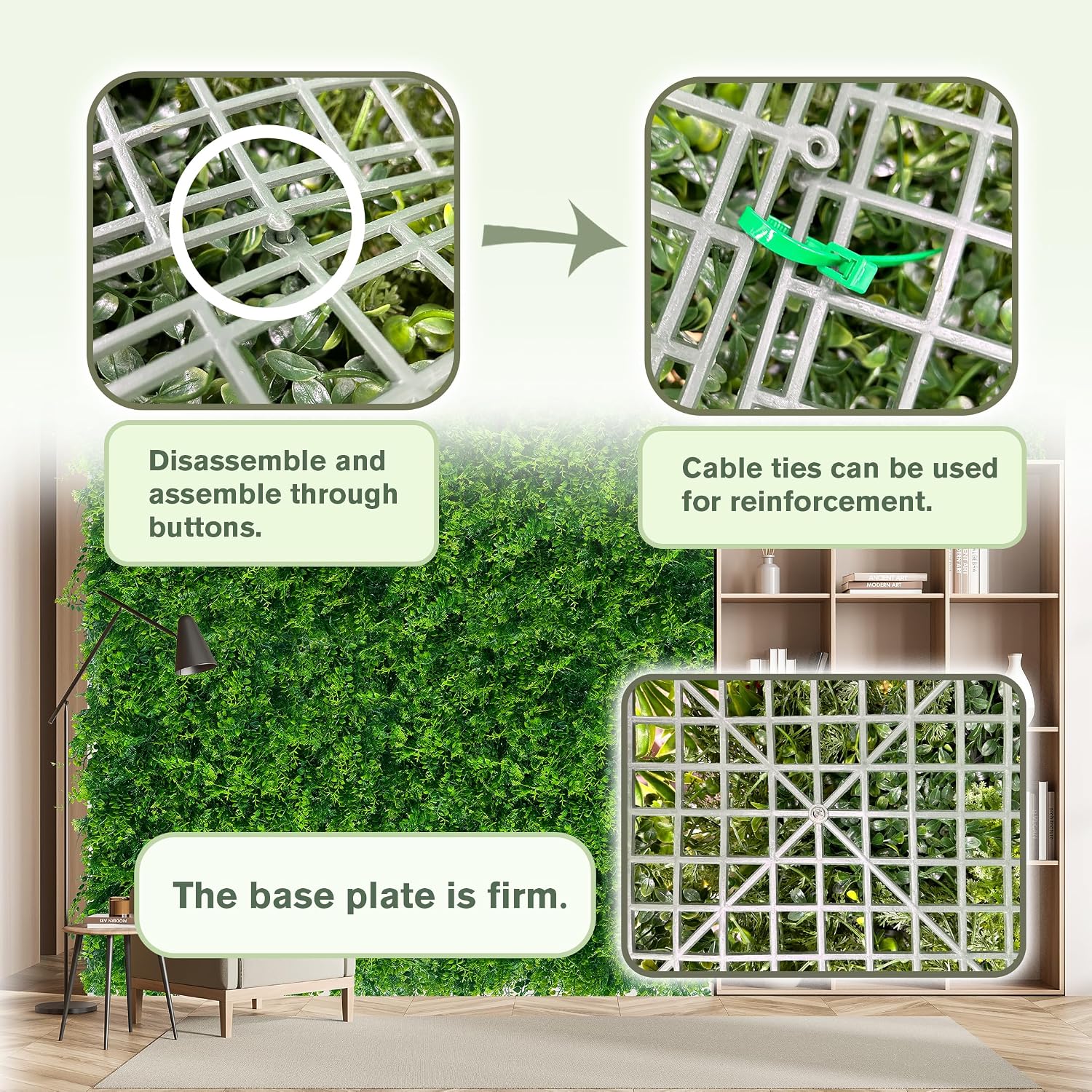 DOPGIB 72x128 (64 SQFT) Greenery Faux Grass Wall Hedge Backdrop | UV Resistant Green Leaves Faux. Garden Indoor Outdoor Home Decor. Artificial Hedge Vine Backdrop Fence Covering Privacy