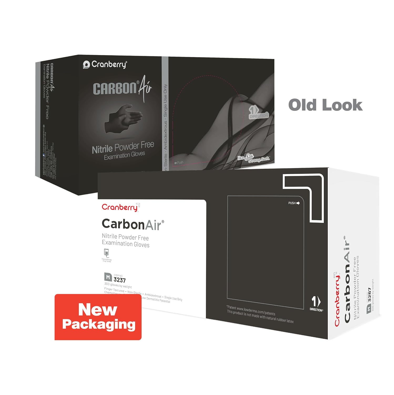 Cranberry Carbon Air Black Nitrile Gloves Disposable. Latex Free Powder Free. Dental & Medical Exam & Food Safe Gloves. 2.5 Mil – Chemo Rated. Fentanyl Resistant. Low Dermatitis (Small. 3000 Count)