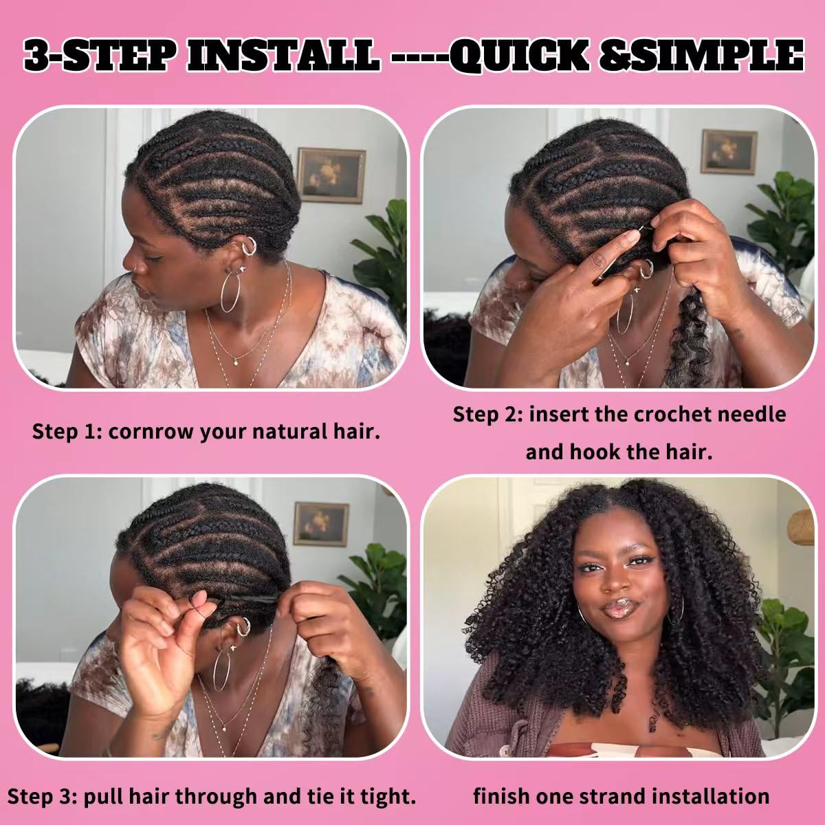 Human Crochet Hair for Black Women 18 18 Inch 60g/Pack Knotless Pre-Separated Burmese Curly Human Hair Lightweight Invisible Miracle Knots Crochet Human Hair Extensions Can Last 12 Months