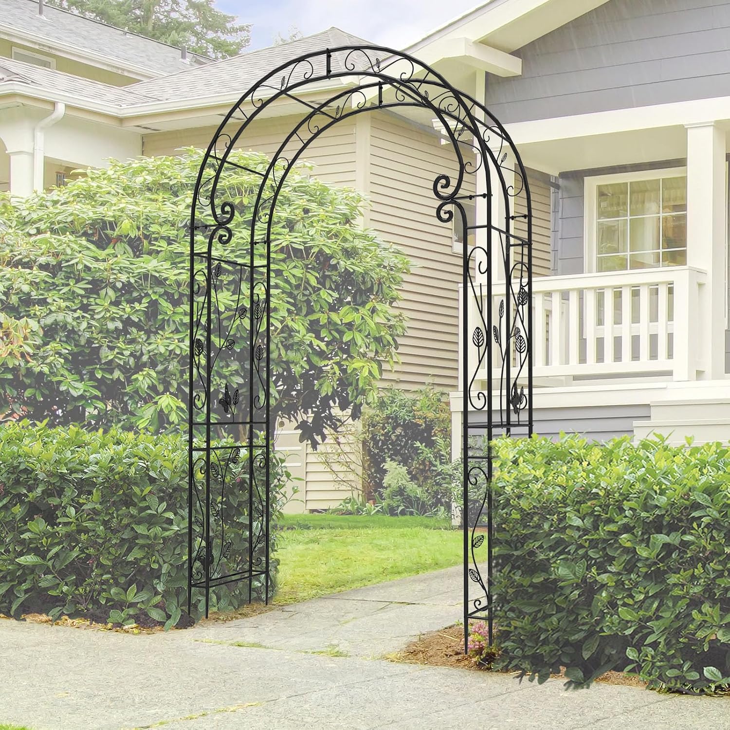 Trellume Garden Abor - 88(H)*51(L). Sturdy Metal Garden Arch with Rust-Resistant Finish. Trellis for Climbing Plants Outdoor. Ideal as Wedding Arches for Ceremony(20MM Pipe)
