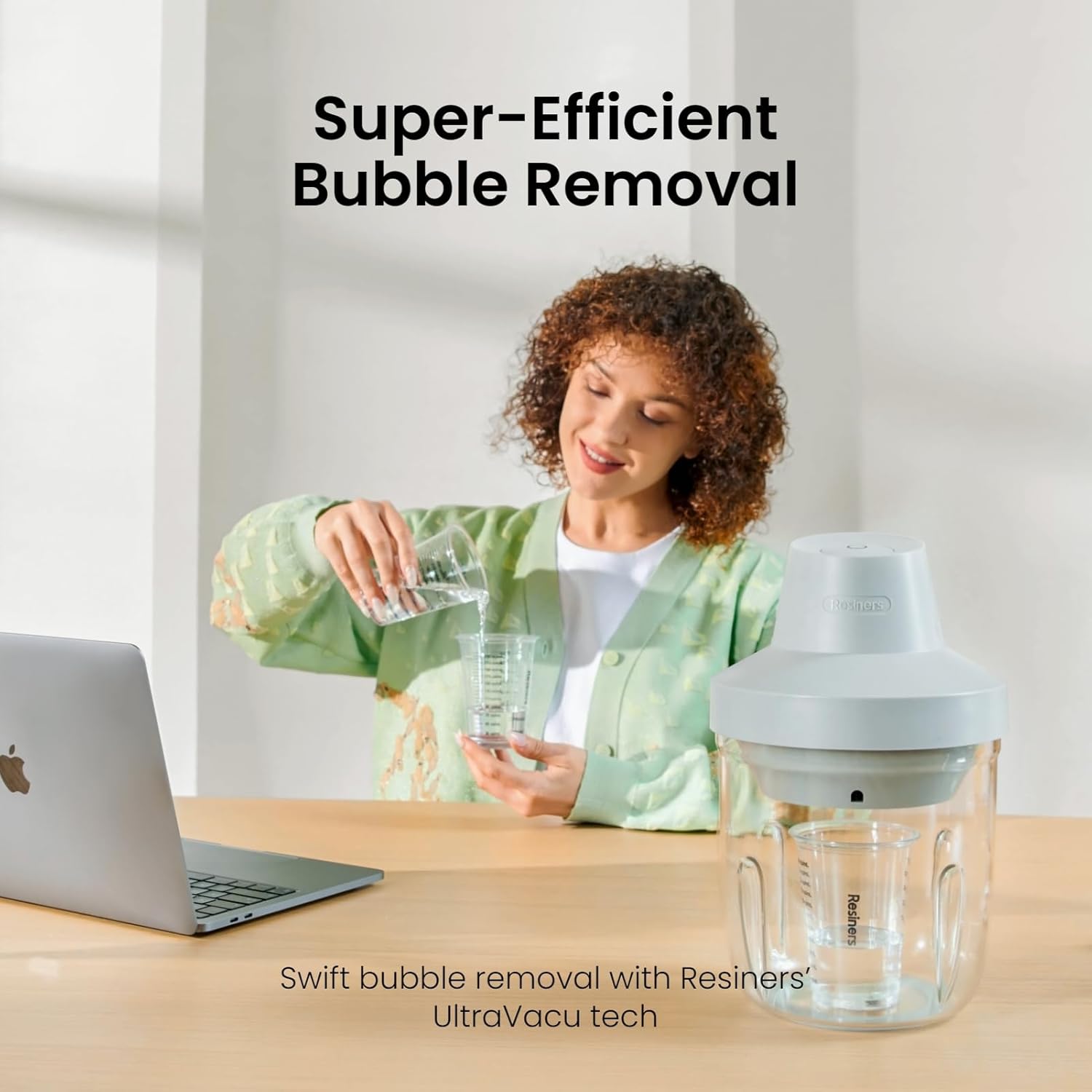 Resiners AirLess Lite Resin Bubble Remover. 95kPa Vacuum Degassing Chamber | Removes Resin Bubbles in 10 Minutes with 95kPa Vacuum Power. Compact. Ideal for Epoxy. UV Resin. Silicone. Jewelry Making