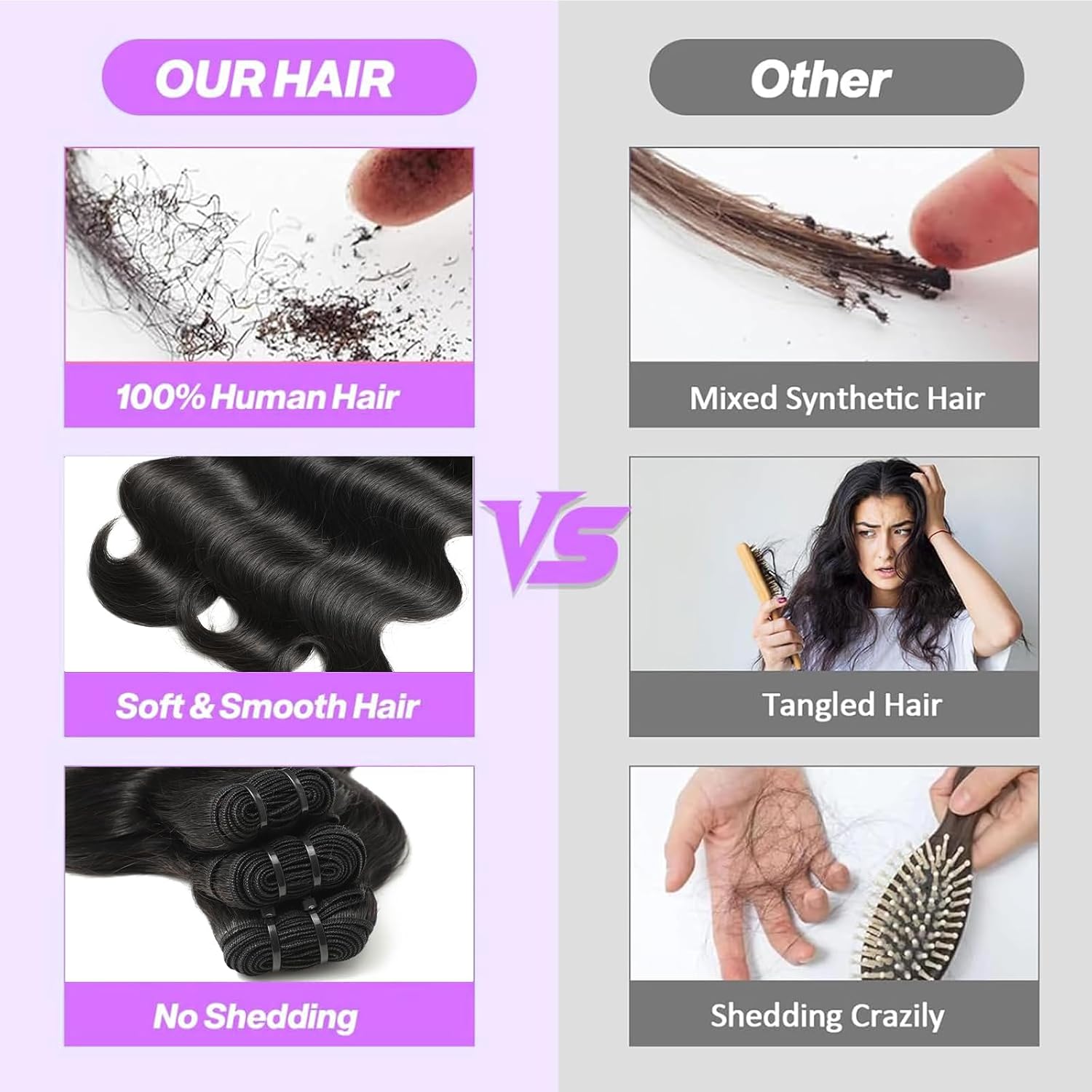 12A Body Wave Human Hair Bundles 20 22 24 26 Inch 4 Bundles Natural Black | 12A Body Wave Human Hair Bundles.Quick Weave Hair Extensions.Very Soft And Healty Hair.Can be Curled & Restyled.