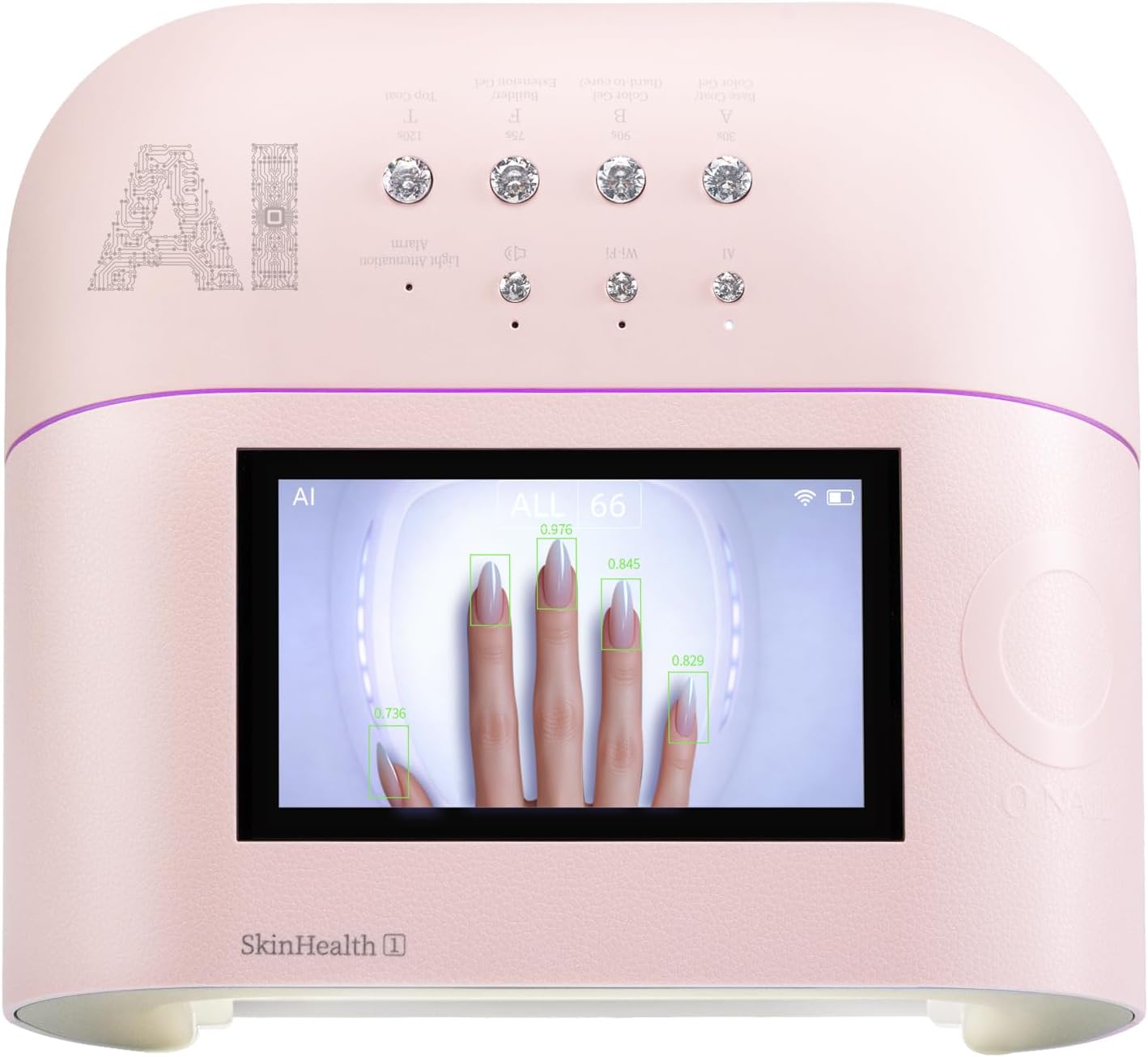 AI UV LED Nail Lamp for Gel Nails - O NAIL AI Smart Precision Scan Reduces UV Exposure. 109 LED Nail Dryer with HD Display. 2X Fast Curing Light for Salon & Home (Battery Not Included)