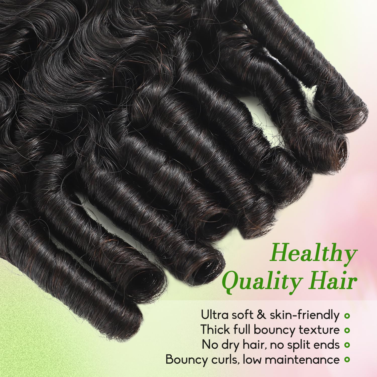 Human Crochet Hair for Black Women. Burmese Curly Crochet Human Hair.24 Inch 120g Pre-Separated Feather Invisible Miracle Knots Hair. Braiding Hair Extensions Soft Lightweight Reusable Natural Black