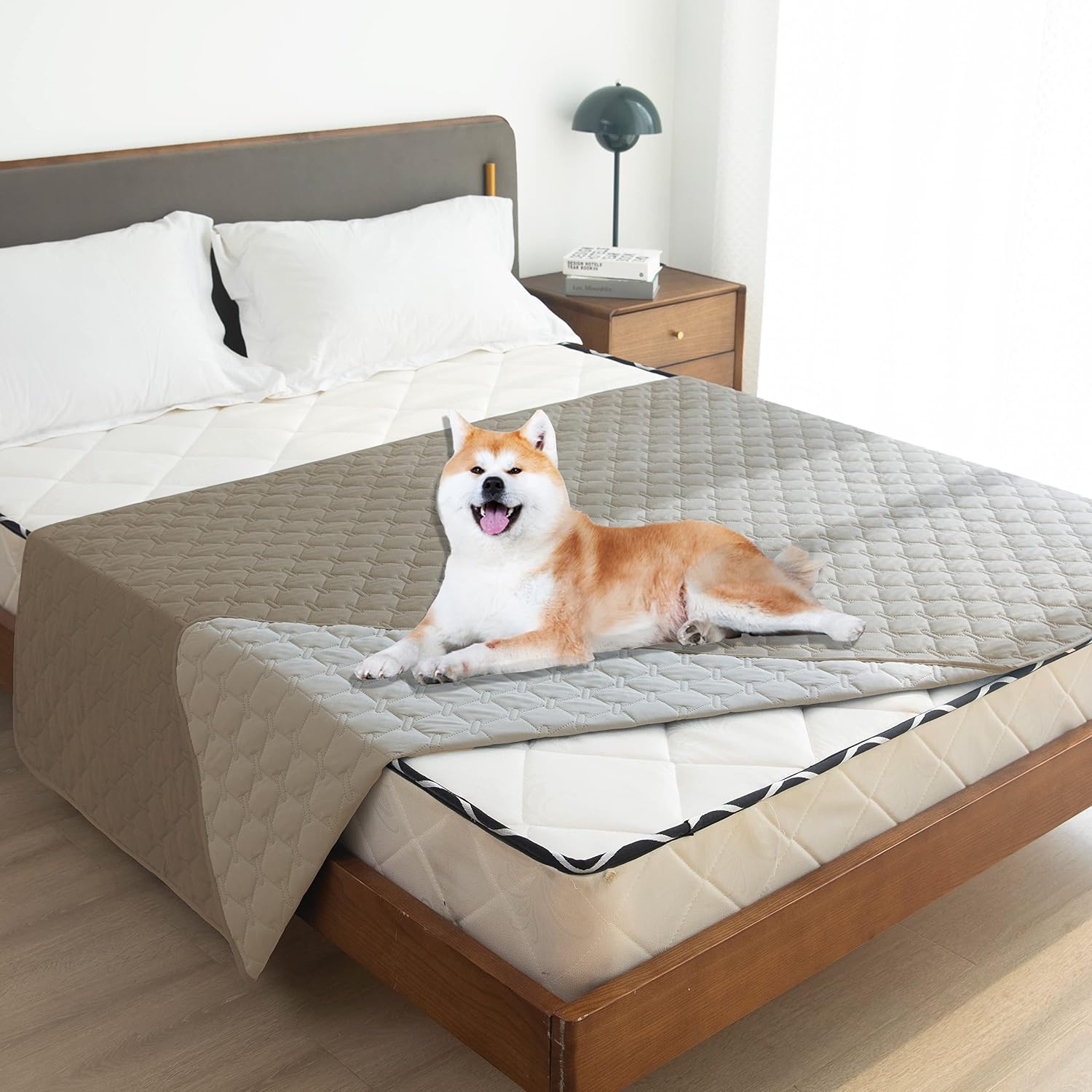 gogobunny 100% Double Sided Waterproof Dog Blanket Soft Pet Bed Cover Reversible Protect Furniture Couch Sofa Car for Puppy Large Dog Cat (Dark Stone/Light Stone. 82x120 Inch (Pack of 1))