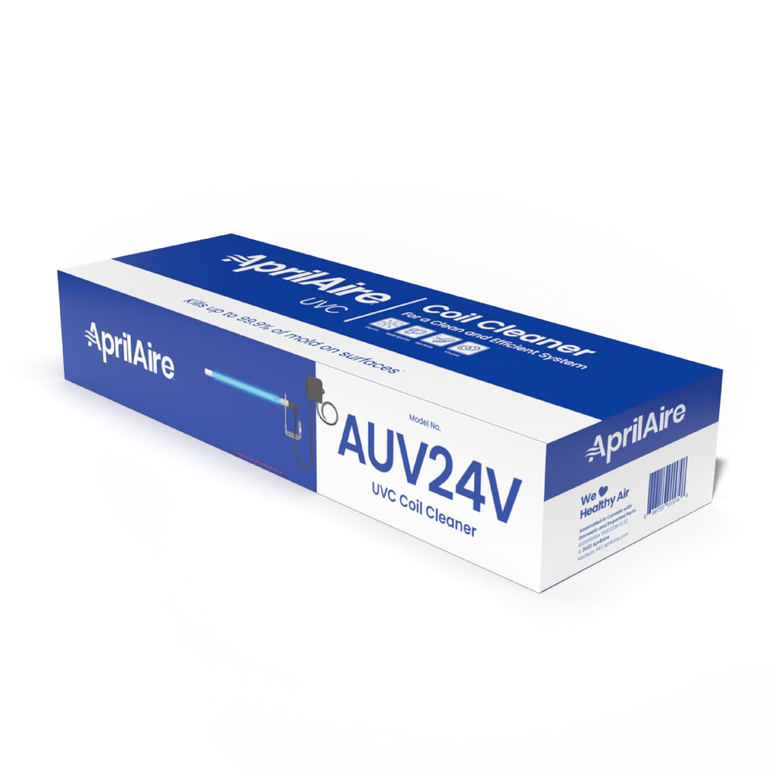 AprilAire AUV24V Residential Whole-House Ultraviolet Light UVC Chemical Free Coil Cleaner. 16 Bulb. 254nm. 17W 24V. Two HVAC Mounting Options