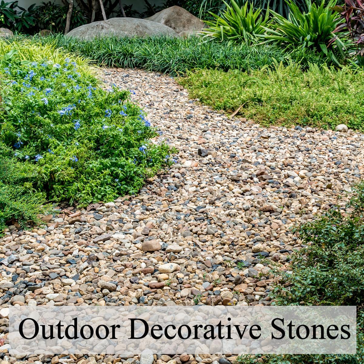 FANTIAN 40 lbs Aquarium Gravel. 1/4 Inch Fish Tank Pea Gravel | Gravel for Landscaping. Decorative River Rocks Stone for Freshwater Tanks. Outdoor Pond. Garden. Terrarium. Drainage