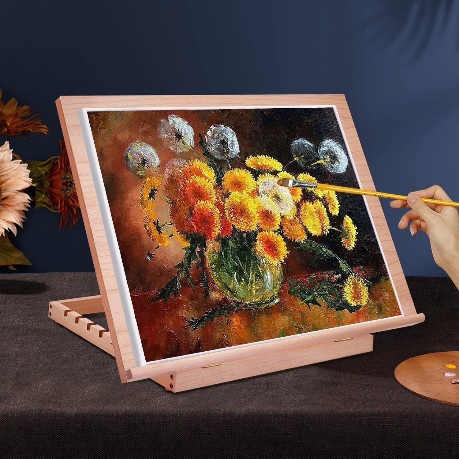 Miratuso Large Drawing & Sketching Board. Art Tabletop Easel Painting Easel | 24.8 L x 16.5 W (A2). 6 Adjustable Angles. Foldable. Portable Multiple Use. Gift for Artists. Children. Beginners & Student