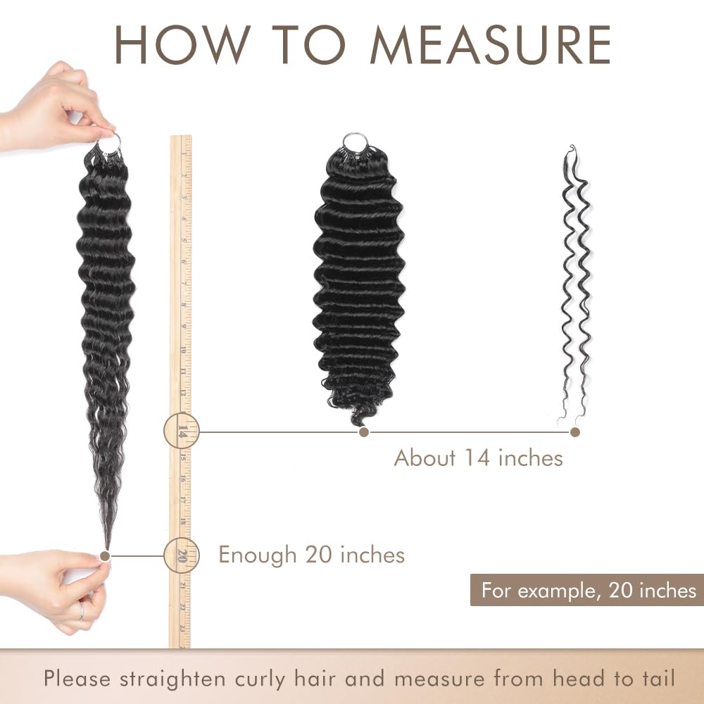 Pre Separated Feather Crochet Human Hair Ombre 24 Inch 125g Deep Wave Human Crochet Hair for Black Women Invisible Crochet Hair Extensions Human Hair Crochet Bundles 100 Strands T27#