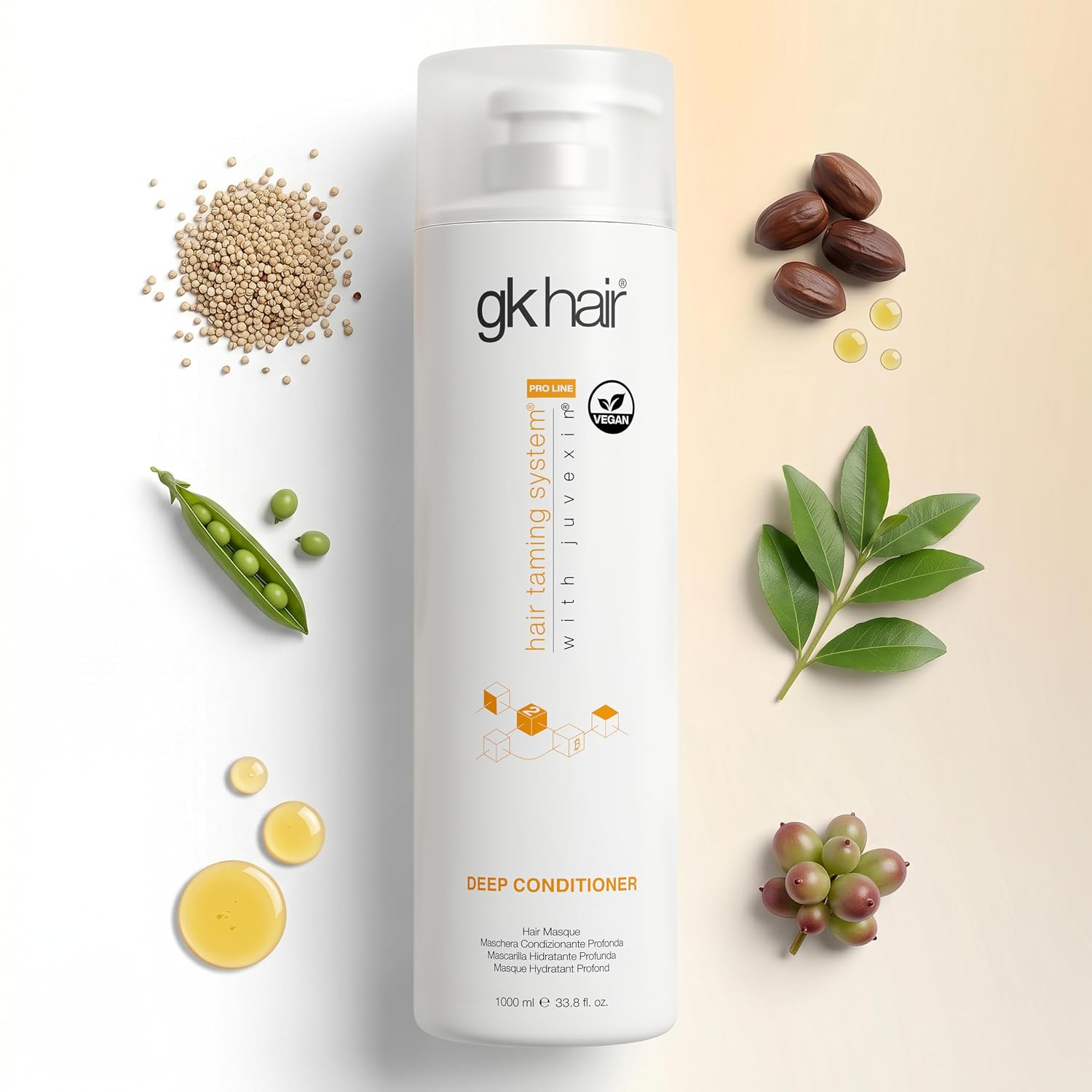 GK HAIR Deep Conditioner Hair Masque 33.8 Oz – Salon Size Deep Conditioning Hair Mask for Dry Damaged Hair. Hydrating Repair Treatment with Jojoba Oil. Anti Frizz & Strengthening Care