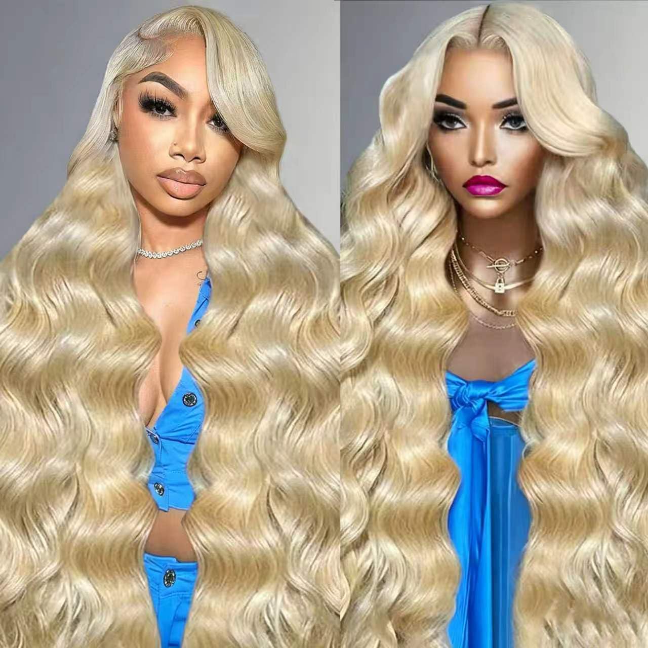Heylisa 26 Inch 613 Body Wave Blonde Wigs Human Hair 13x6 Lace Frontal Wig | 180% Density 613 Transparent Lace With Pre plucked Hairline Blonde Body Wave Wigs