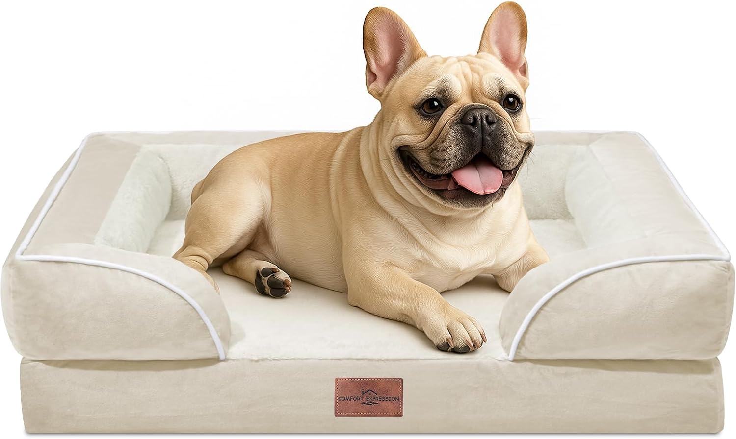 Comfort Expression Waterproof Orthopedic Dog Bed for Medium Size Dog | Supportive Egg Crate Foam Medium Pet Bed with Removable Bolsters. Dog Couch with Washable Cover & Non-Slip Bottom. 30x20 Inch
