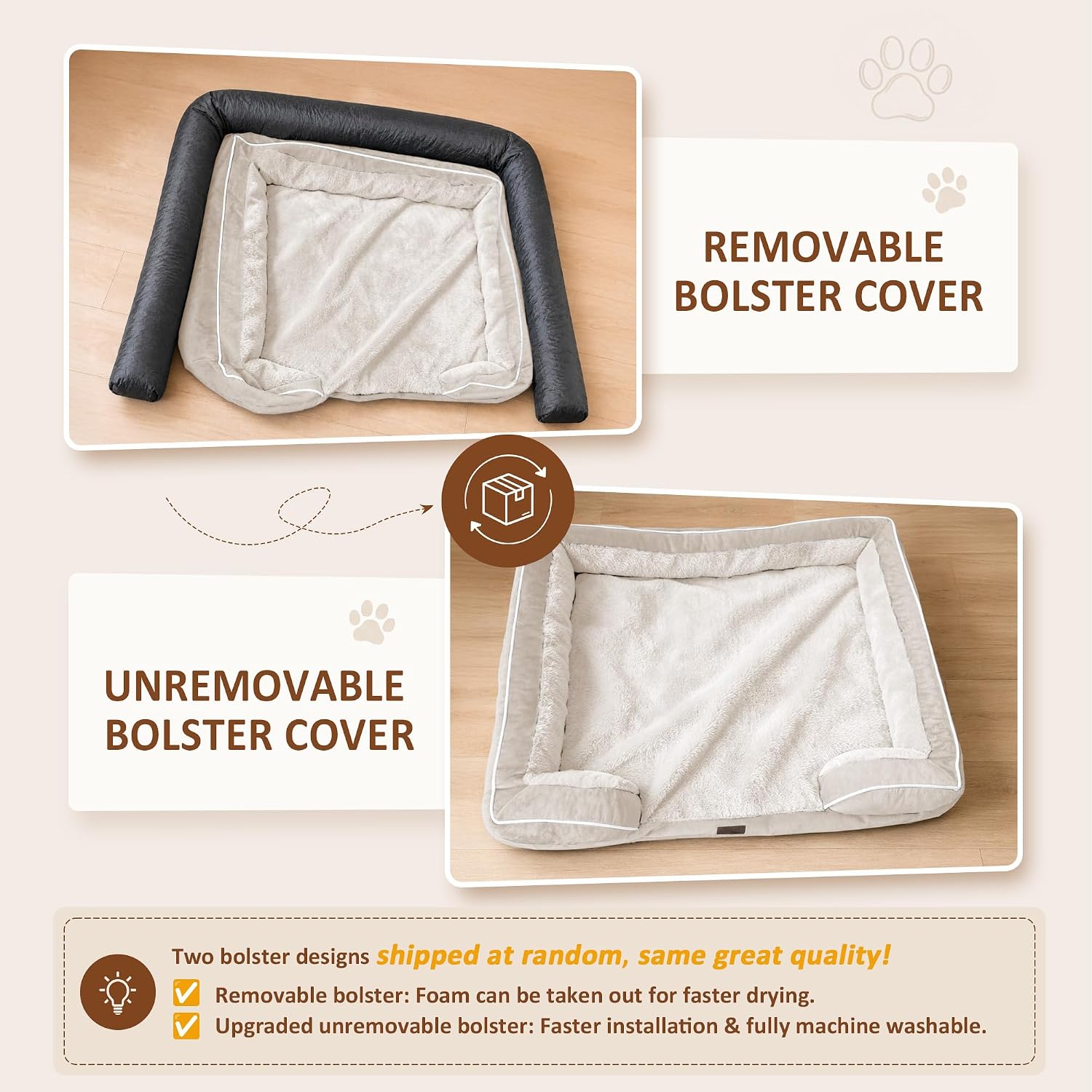 Comfort Expression Waterproof Orthopedic Dog Bed for Medium Size Dog | Supportive Egg Crate Foam Medium Pet Bed with Removable Bolsters. Dog Couch with Washable Cover & Non-Slip Bottom. 30x20 Inch