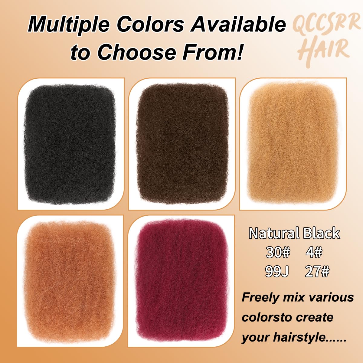 Afro Kinkys Bulk Human Hair 2 Bundles 22 Inch 50g/Pack - Afro Kinky-Curly Human Hair Bulk For Mini Twist. Dreadlocks Extensions. Locs Repair & Braiding. 100% Human Hair Natural Black.