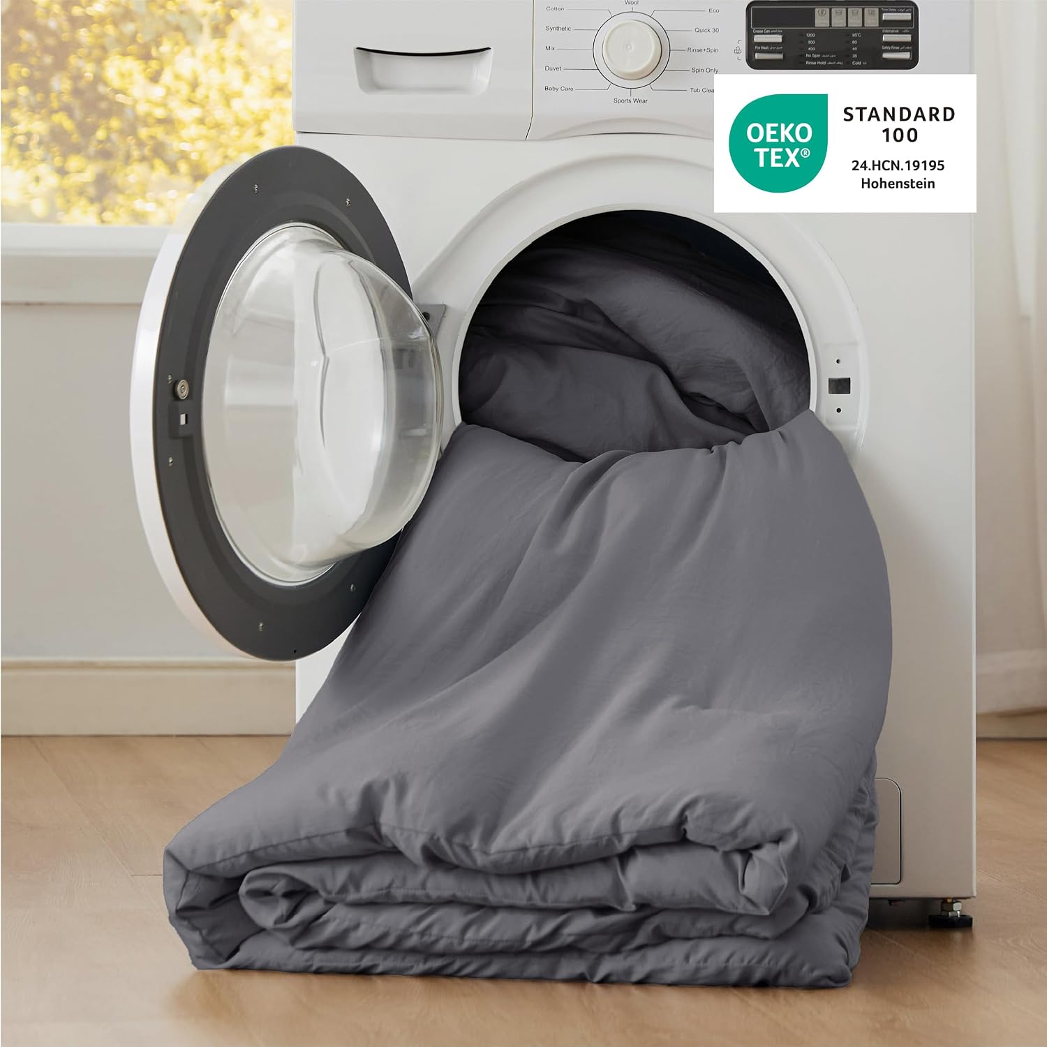 Bedsure Twin/Twin XL Comforter Set. Dark Grey Soft Prewashed Bedding for All Seasons. 2 Pieces GentleSoft™ Bed Set. 1 Lightweight Comforter (68x88) and 1 Pillowcase (20x26)
