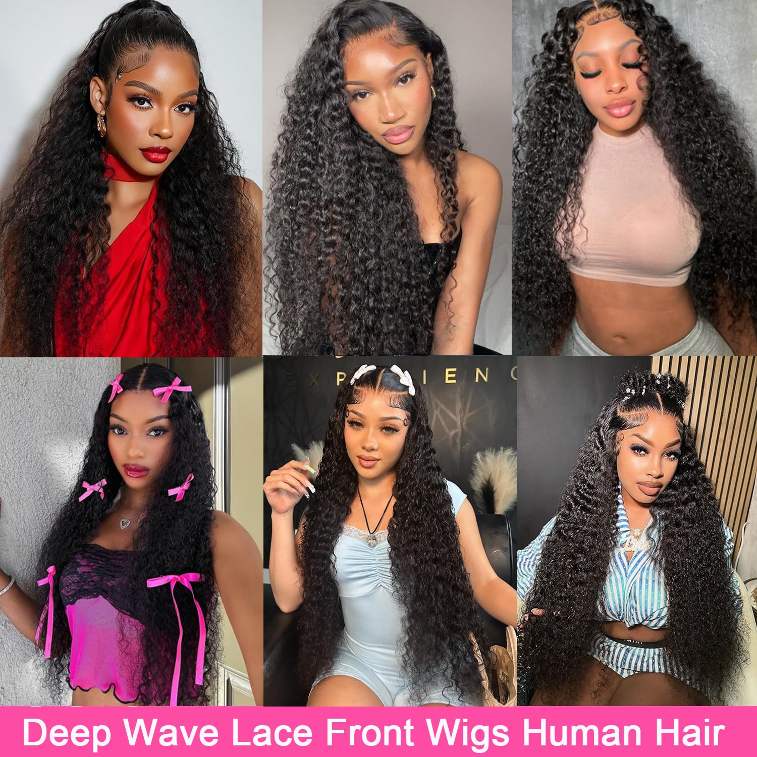 TONHONK 30 Inch Deep Wave Lace Front Wigs Human Hair 200 Density 13x6 HD Lace Frontal Wigs Human Hair Pre Plucked Deep Curly Glueless Wigs Human Hair Curly Wigs for Women Natural Color