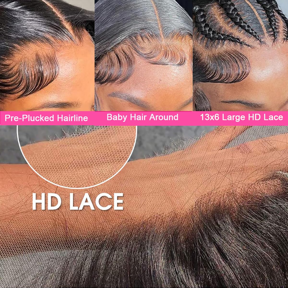 TONHONK 30 Inch Deep Wave Lace Front Wigs Human Hair 200 Density 13x6 HD Lace Frontal Wigs Human Hair Pre Plucked Deep Curly Glueless Wigs Human Hair Curly Wigs for Women Natural Color