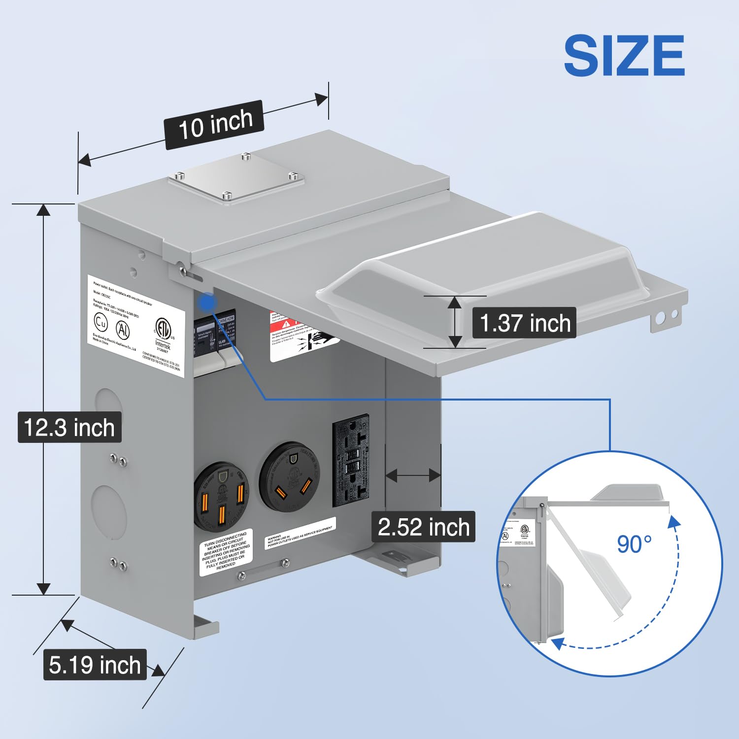 Nilight 20 30 50 Amp RV Power Outlet Box with Breaker 125/250V ETL Listed | NEMA 14-50R TT-30R GFCI Temporary Receptacle Panel Heavy Duty Enclosed Lockable Waterproof for EV Camper Van Travel Trailer