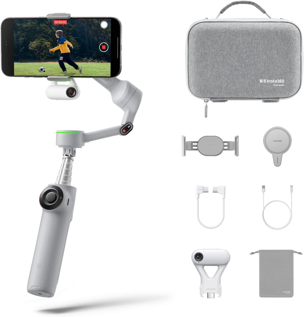 Insta360 Flow 2 Pro Phone Gimbal Stabilizer for iPhone & Android. AI Phone Gimbal. Phone Stabilizer for Travel & Vlogs. Phone Stabilizer for Videos. YouTube. TikTok - Ultimate Creator Bundle Grey