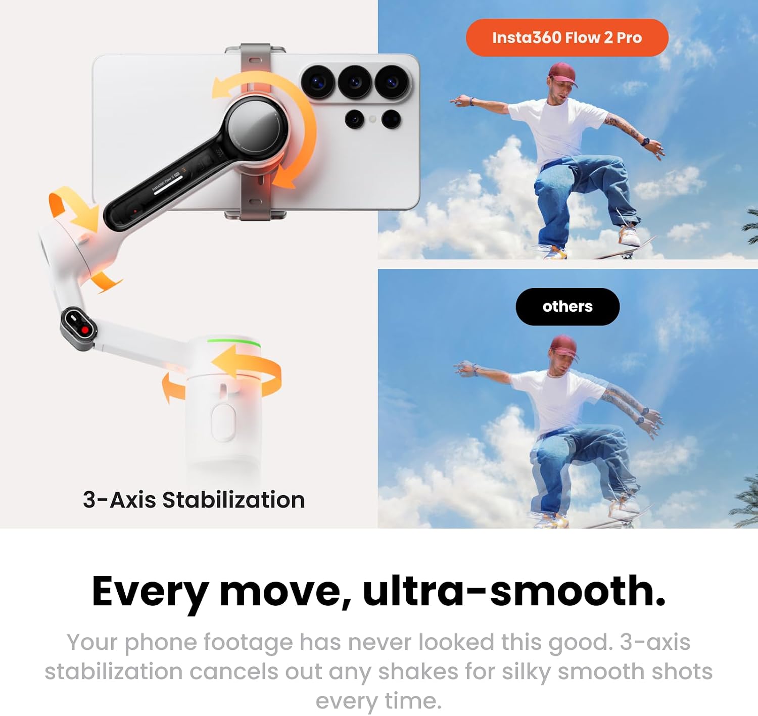 Insta360 Flow 2 Pro Phone Gimbal Stabilizer for iPhone & Android. AI Phone Gimbal. Phone Stabilizer for Travel & Vlogs. Phone Stabilizer for Videos. YouTube. TikTok - Ultimate Creator Bundle Grey