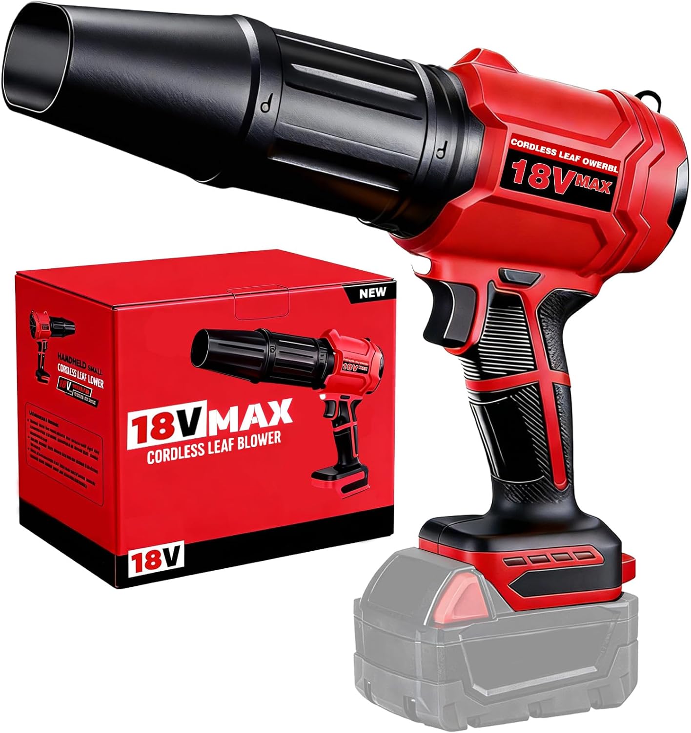 Cordless Leaf Blower for Milwaukee 18V Battery. 720-CFM 180-MPH Handheld Electric Brushless Dust Blower with Light. Battery Powered Leaf Blowers for Patio. Lawn Care. Leaves (Battery Not Included)