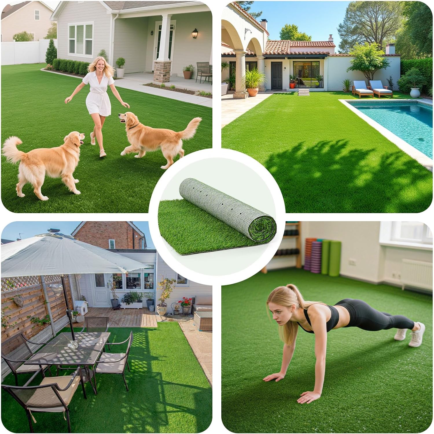 6x10FT Artificial Grass Fake Turf Grass Outdoor Indoor with Drainage Holes | Pet-Friendly Dog Grass Pad. Fast-Drain. Easy to Clean. Perfect for Balcony Patio Backyard Garden Wedding Christmas Decoration