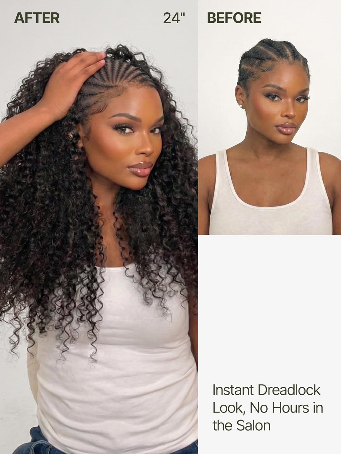 Frodio 13×6 Cornrow Braided Wigs for Black Women 24 Inches Lace Front Wig | Pre-Cut Water Wave Lace Wig Veralux™ Fiber Natural Look Beginner Friendly