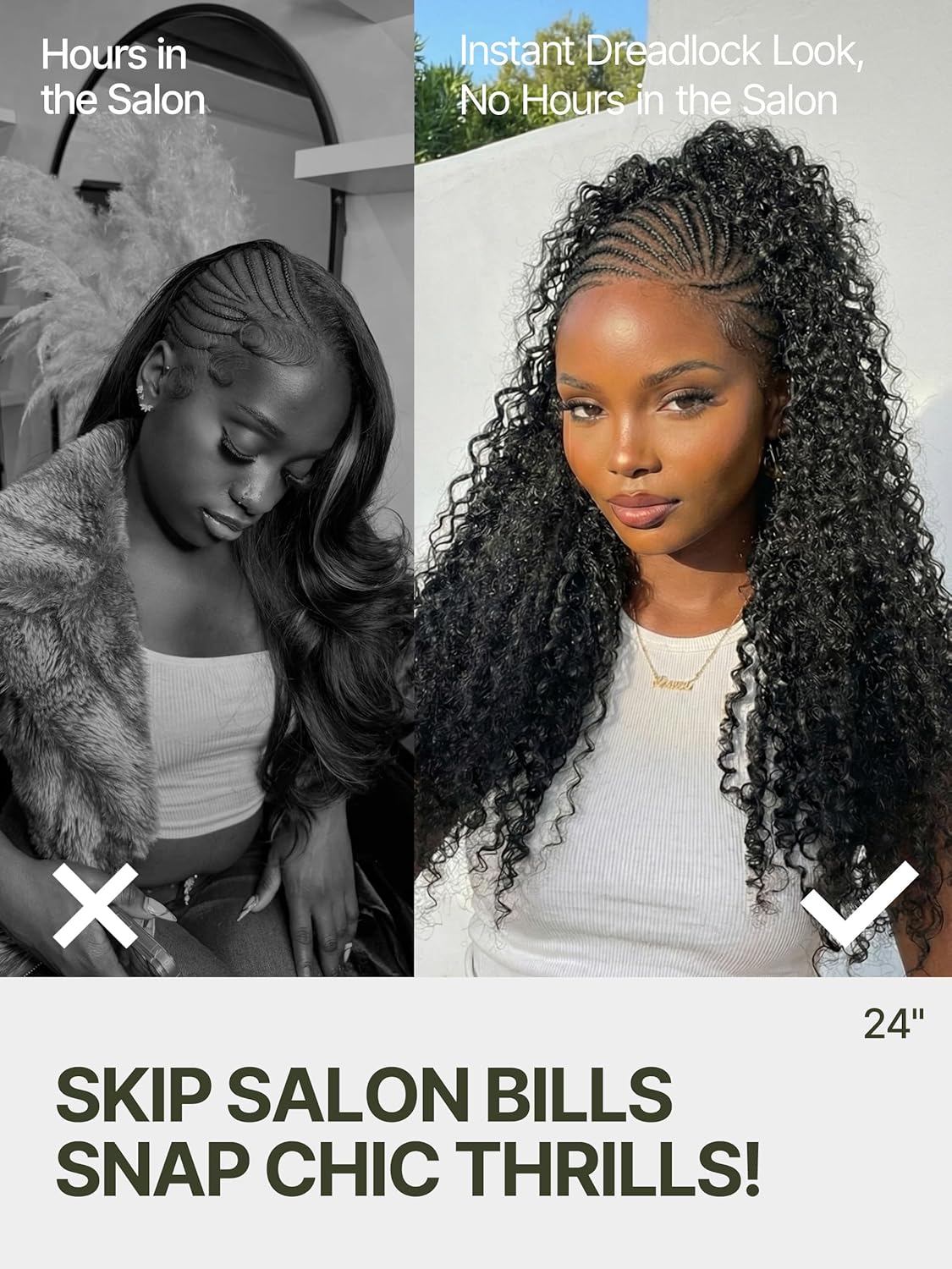 Frodio 13×6 Cornrow Braided Wigs for Black Women 24 Inches Lace Front Wig | Pre-Cut Water Wave Lace Wig Veralux™ Fiber Natural Look Beginner Friendly