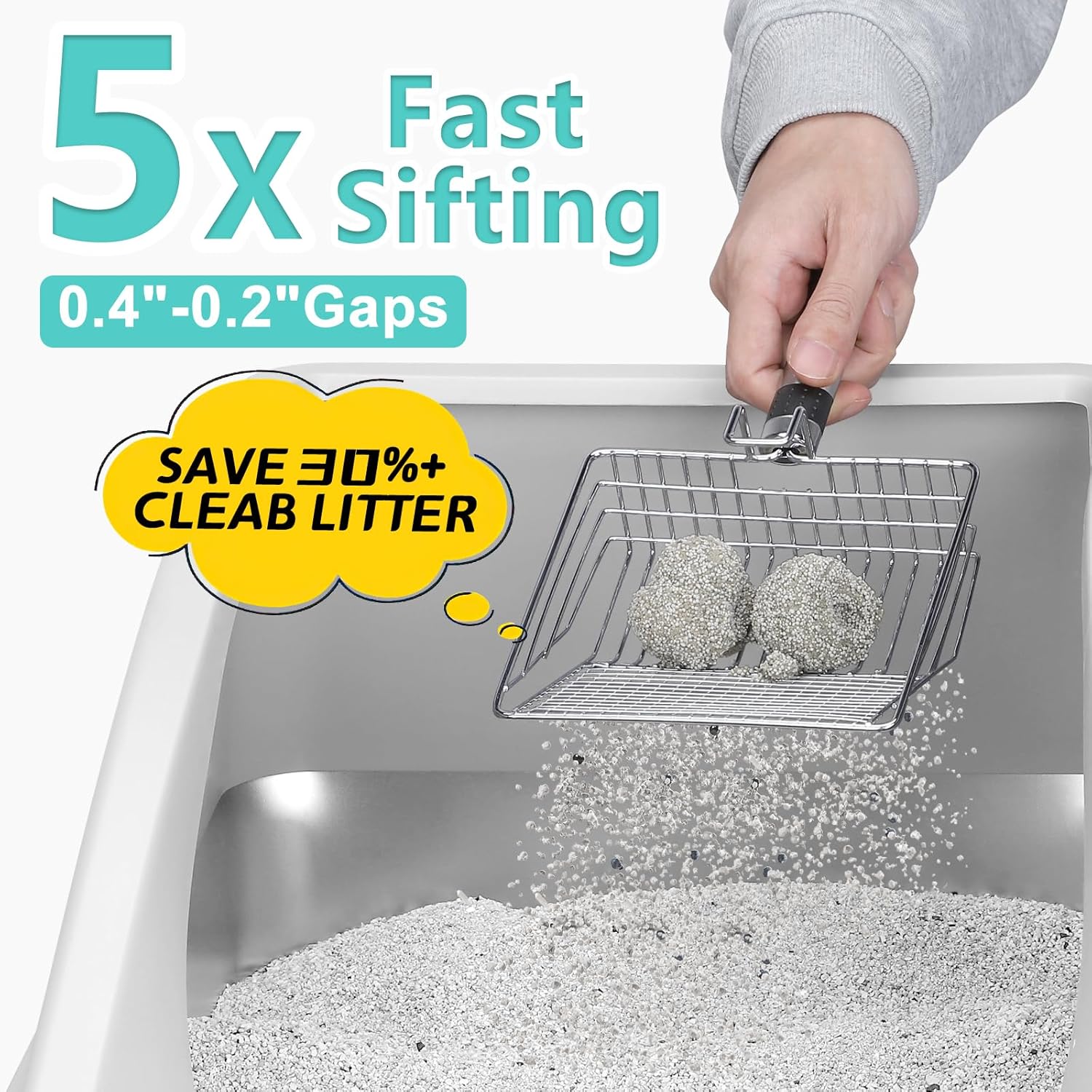 AIPERRO Stainless Steel Litter Box | XL Enclosed Cat Litter Boxes with Lid | High Sided Metal Litter Box for Big Cats | Anti-Urine Leakage | Non-Stick & Easy to Clean | Includes Litter Mat & Metal Scoop