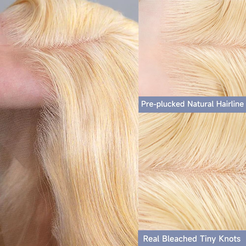 Waimro Blonde Wig Human Hair 210 Density 613 Lace Front Wig Human Hair 13x6 HD Lace Front Wigs 613 Body Wave Lace Front Wigs Pre Plucked 34 Inch