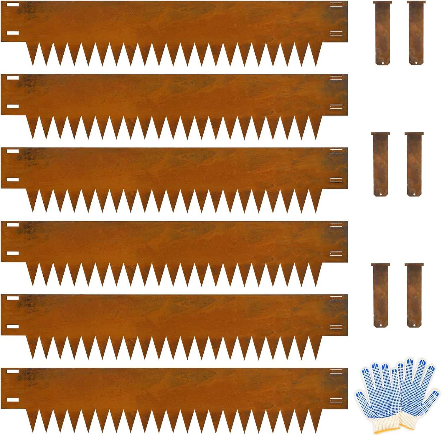Ganeekiron Co rten Steel Landscape Edging 12 Inch. 6 Packs Pre-Rusted | 40x12 inch | Metal Edging | 1mm thick for garden yard lawn
