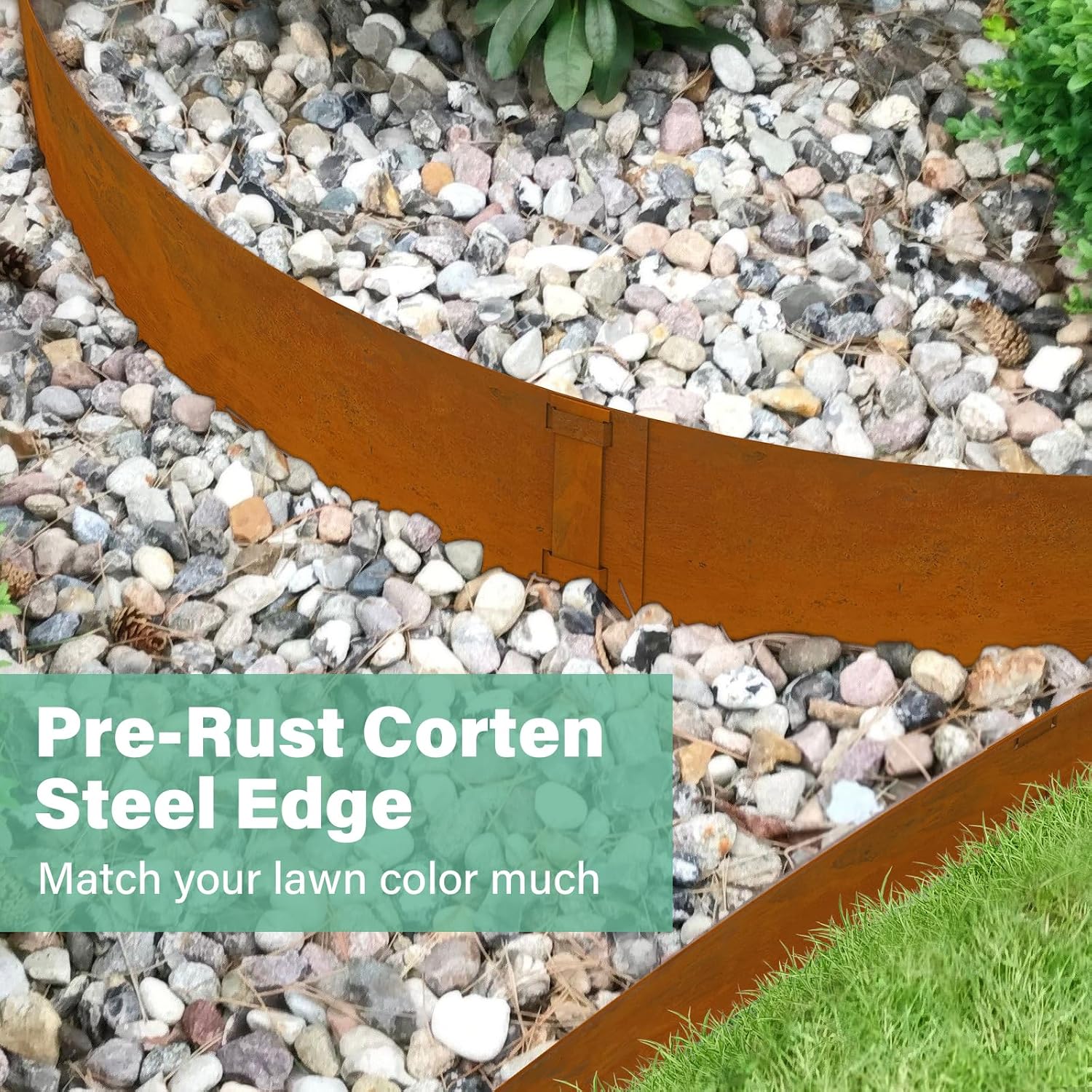 Ganeekiron Co rten Steel Landscape Edging 12 Inch. 6 Packs Pre-Rusted | 40x12 inch | Metal Edging | 1mm thick for garden yard lawn
