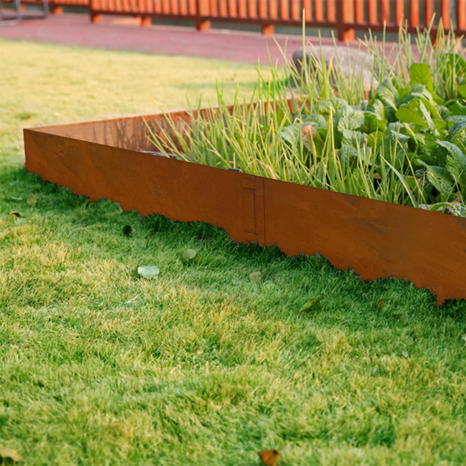 Ganeekiron Co rten Steel Landscape Edging 12 Inch. 6 Packs Pre-Rusted | 40x12 inch | Metal Edging | 1mm thick for garden yard lawn