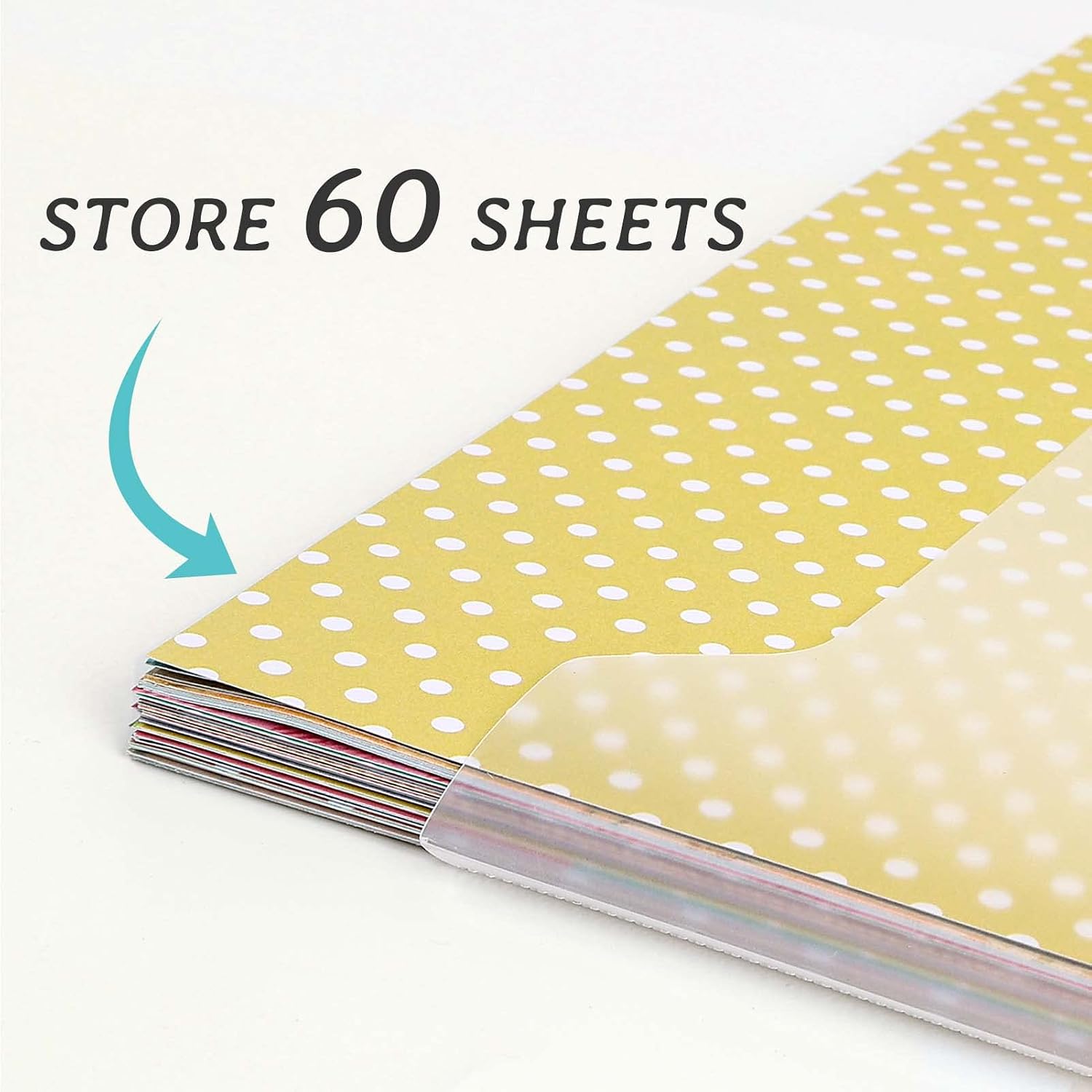 Caydo 120PCS Scrapbook Paper Storage for 12 x 12 Paper with Sticky Tabs | Paper Organizer with 120PCS Sticky Tabs. Holder for Scrapbooking. Cardstock. Vinyl. Photo. File