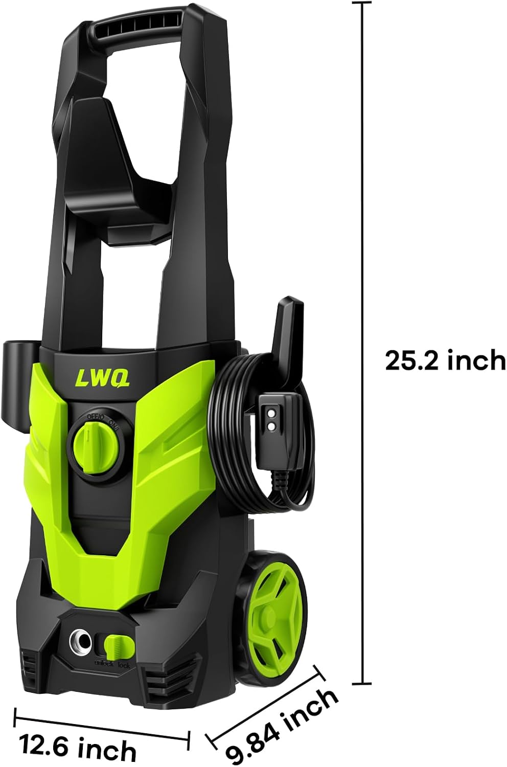 Pressure Washer. Portable Power Washer. 4 Quick Connect Nozzles. High Pressure Cleaning Machine for Car Fence Driveway Patio Washing and More(Light Green)