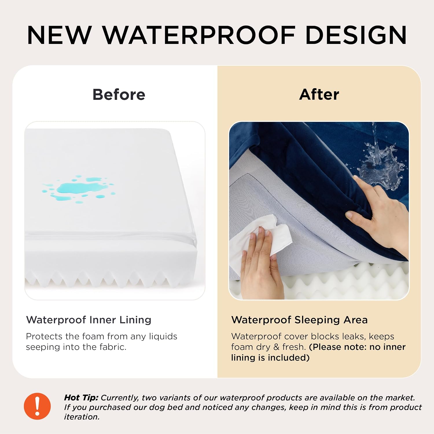 Bedsure Orthopedic Dog Beds for Small Dogs - Washable Small Dog Cat Bed Waterproof. Comfort Pet Couch Sofa with Washable Removable Cover. Pets Bed with Nonskid Bottom. Blue Navy. 24 | 24 Classic Comfy Puppy Couch Sofa Waterproof. Cozy Bolster Sides. Nonslip Bottom. Pet bed for Cats.Senior Dogs. Blue Navy