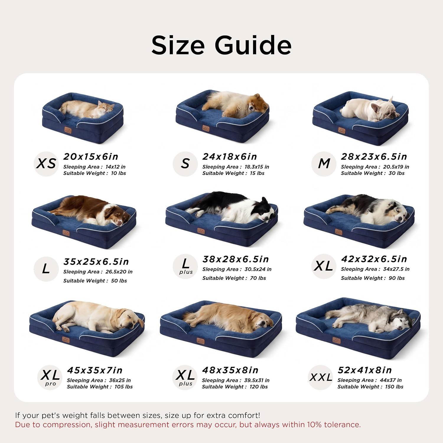 Bedsure Orthopedic Dog Beds for Small Dogs - Washable Small Dog Cat Bed Waterproof. Comfort Pet Couch Sofa with Washable Removable Cover. Pets Bed with Nonskid Bottom. Blue Navy. 24 | 24 Classic Comfy Puppy Couch Sofa Waterproof. Cozy Bolster Sides. Nonslip Bottom. Pet bed for Cats.Senior Dogs. Blue Navy
