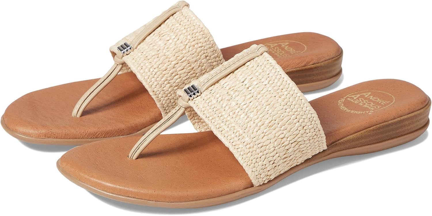 Amazon.com | André Assous Nice Woven Flat. Natural. 6 | Flats