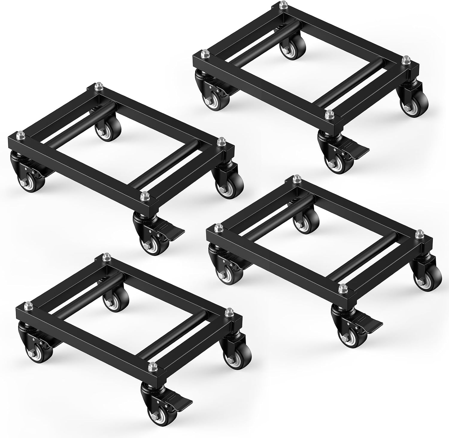 IMAYCC Car Dolly Set of 4. 6000 lbs Heavy Duty Car Wheel Dolly with Parallel Tube Design for Moving Vehicles. Trucks. SUVs. Motorcycles and Boats