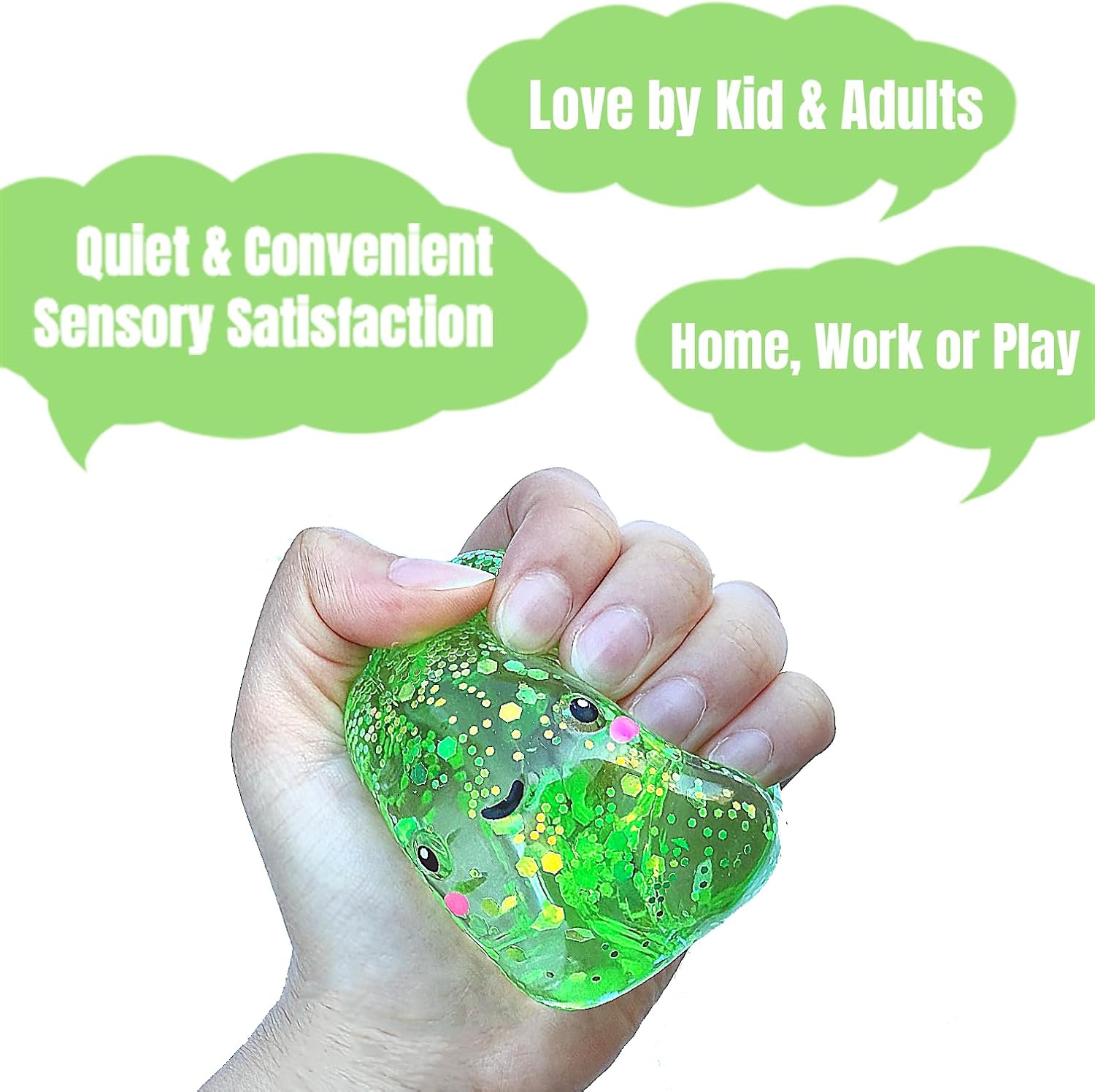 Kiedle Premium Cloud Stress Ball. Odor-Free Slow Rise Crystal Clear. Non-Toxic Cute Sensory Squishy Fidget Toy. Easy to Clean. Durable. Gift-Ready. Children Safety Certificate & ASTM Certified 3+