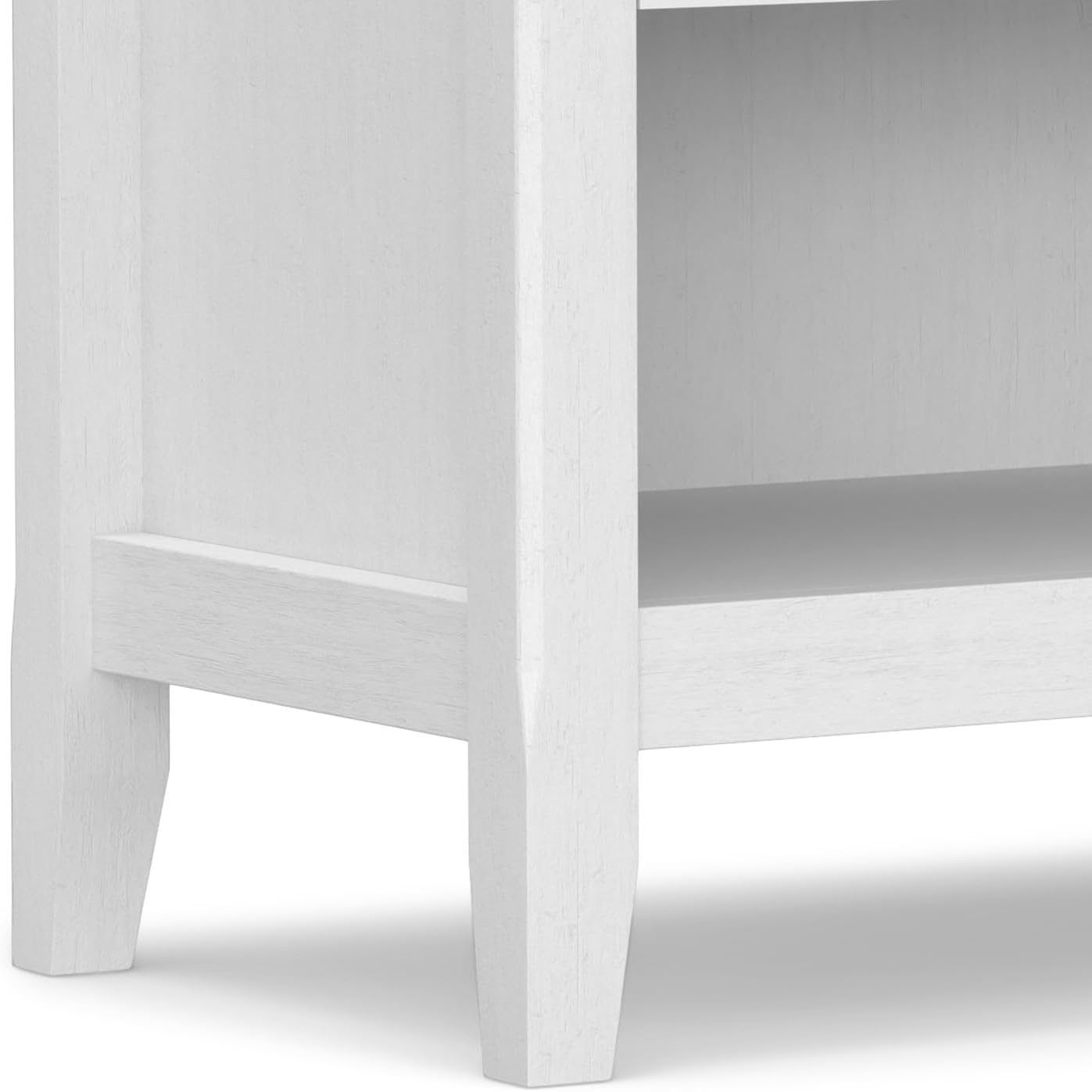 SIMPLIHOME Amherst 24 Wide Solid Wood Bedside Table in White