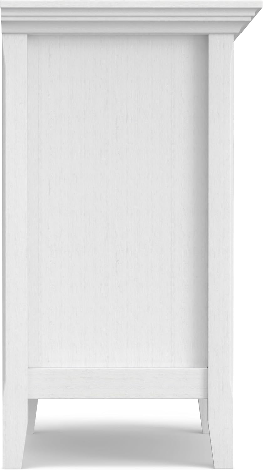 SIMPLIHOME Amherst 24 Wide Solid Wood Bedside Table in White