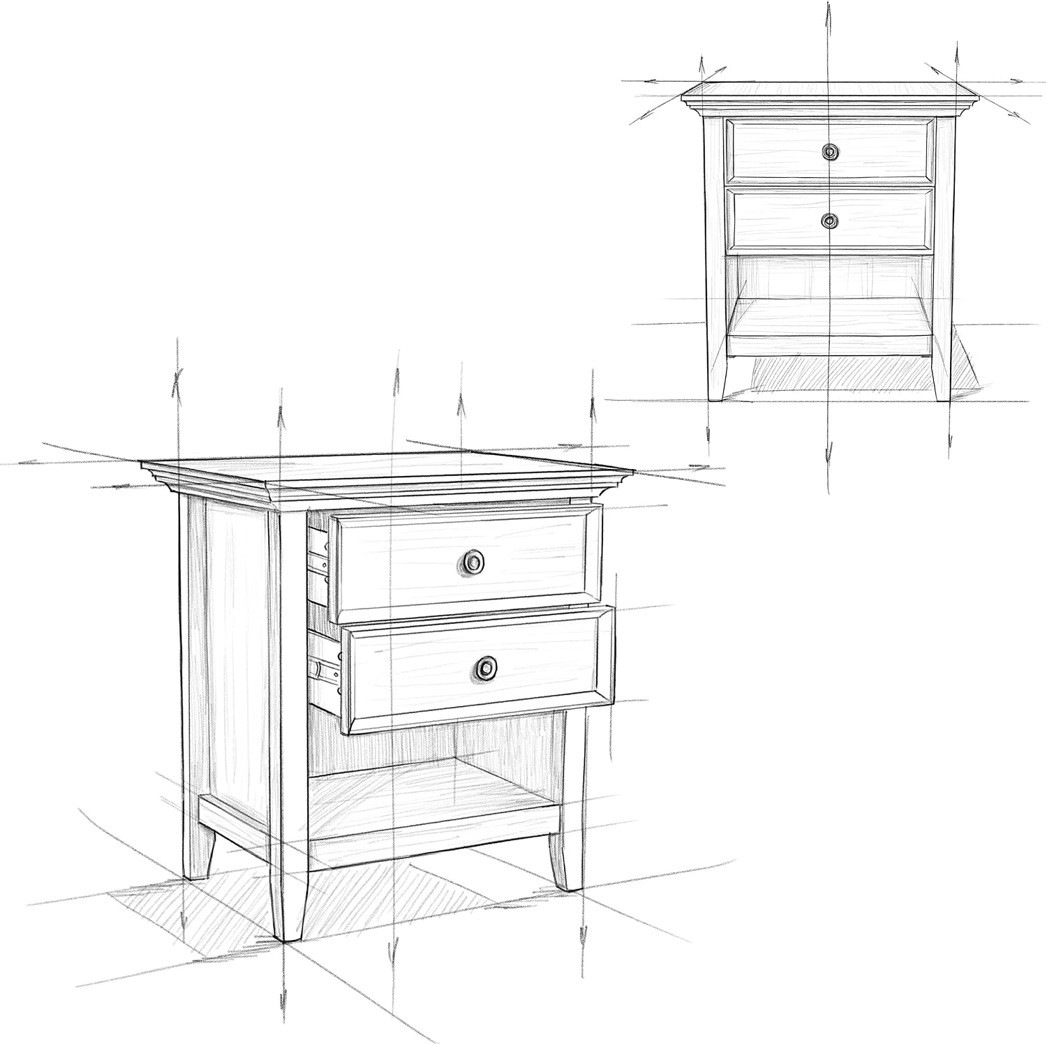 SIMPLIHOME Amherst 24 Wide Solid Wood Bedside Table in White