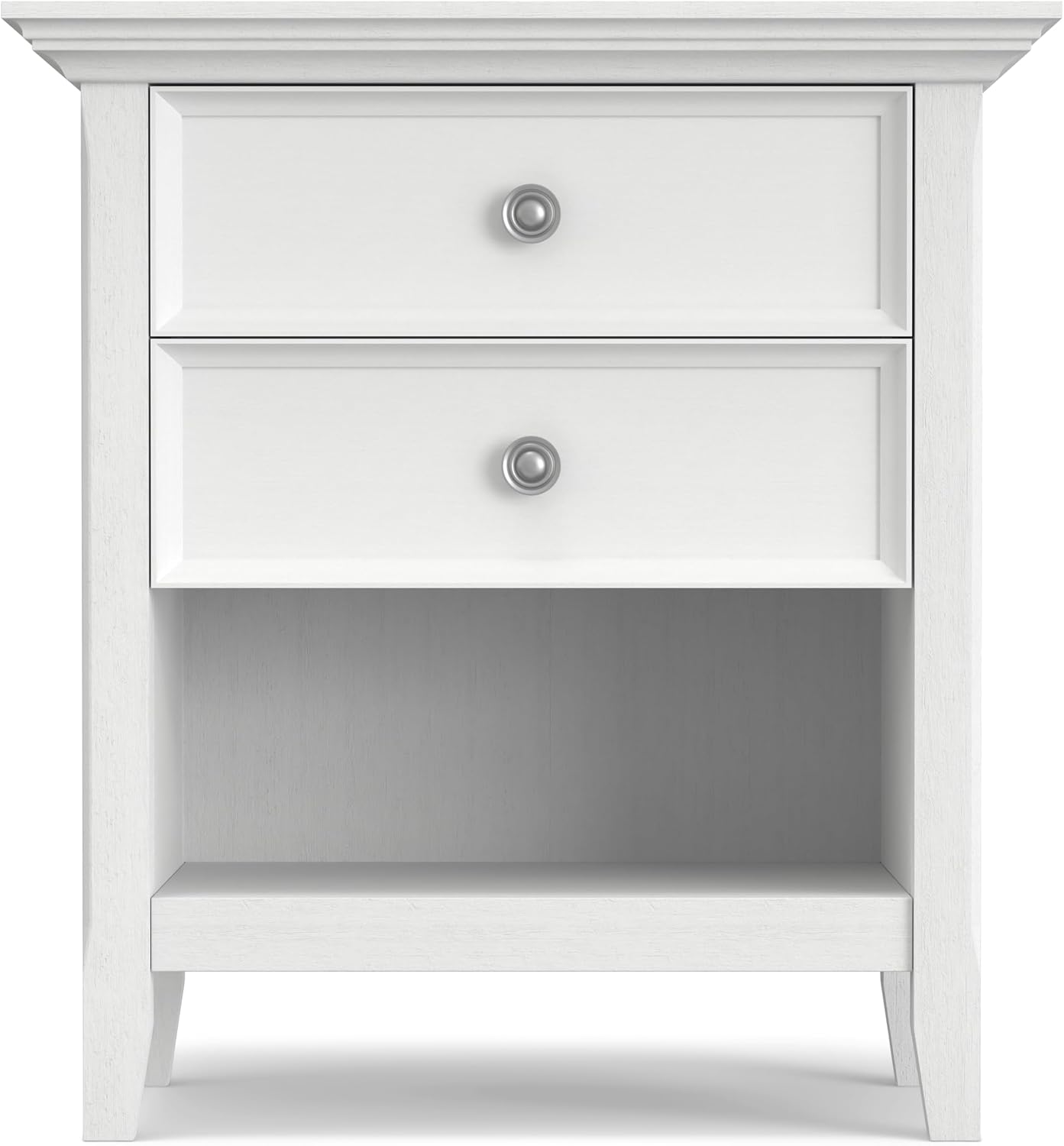 SIMPLIHOME Amherst 24 Wide Solid Wood Bedside Table in White