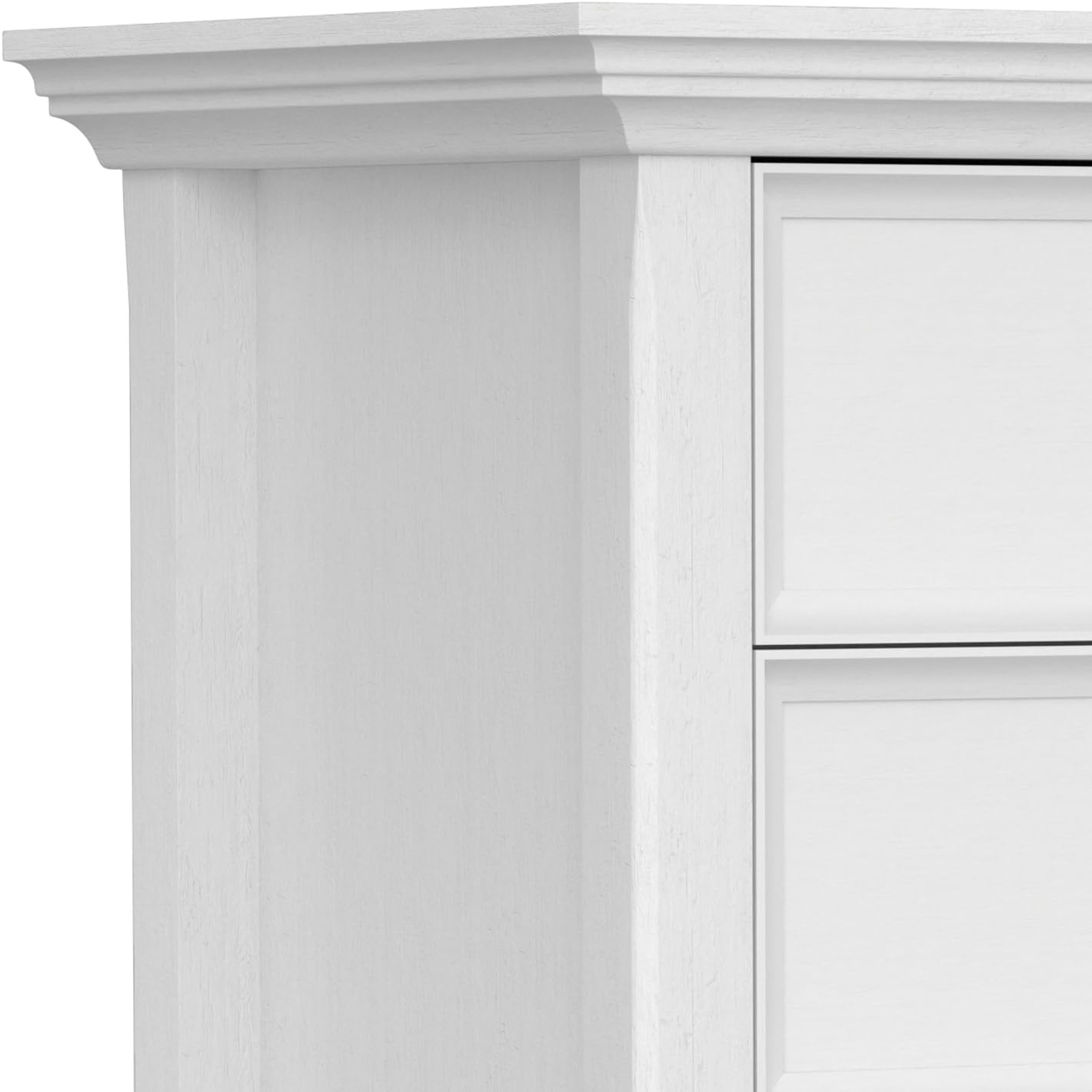 SIMPLIHOME Amherst 24 Wide Solid Wood Bedside Table in White